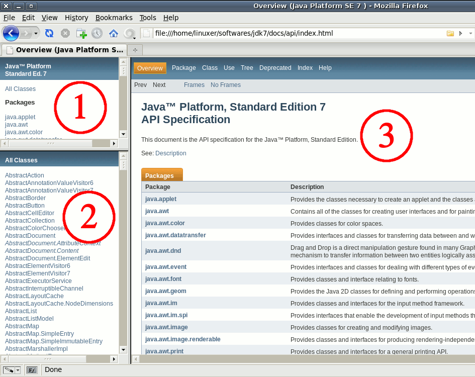 picture showing the Java API documentation